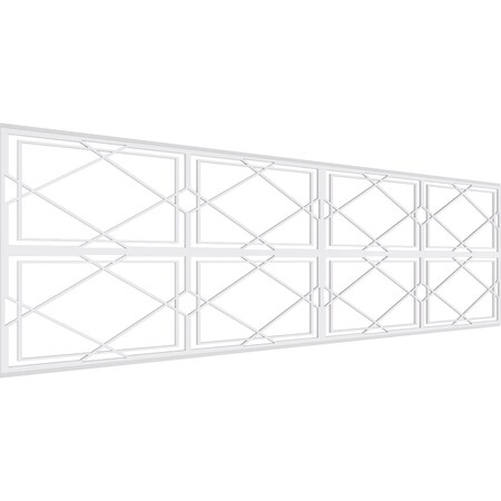 Set Of Four Panels For 94 1/2W X 28 1/4H Kiowa Fretwork Wainscot Wall Paneling